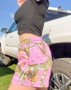 PINK CAMO SWEAT SHORTS