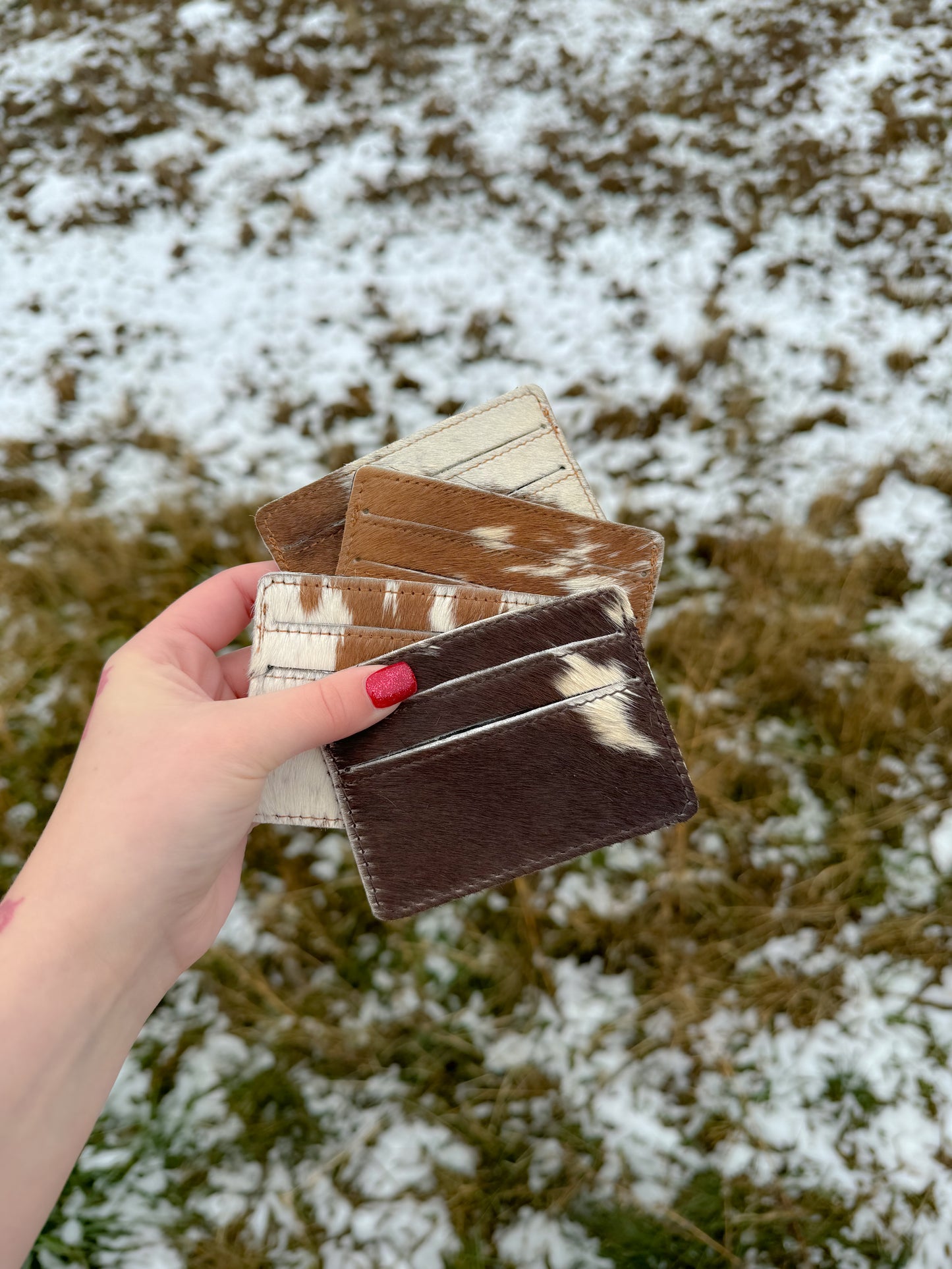 COWHIDE CARD HOLDER (CHOCOLATE)