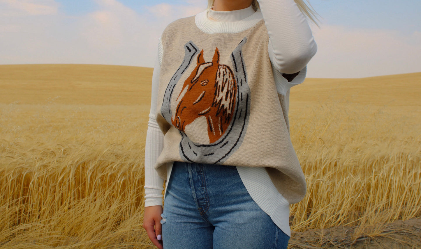 WILD-HORSES SWEATER VEST