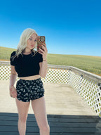 BLACK BRANDED SHORTS