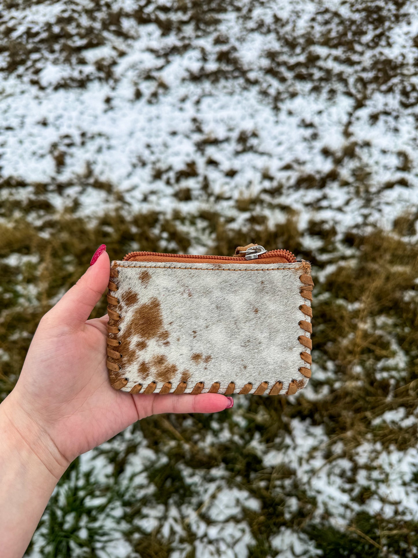 PEACE OUT COWBOY - TOOLED LEATHER AND COWHIDE COIN POUCH